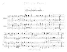 Partition , Minuet pour pour French cor, Water Music, HWV 348-350