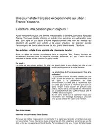 Une journaliste française exceptionnelle au Liban : France Younane ...