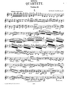 Partition violon 2, corde quatuor, Op.15, G minor, Barth, Richard
