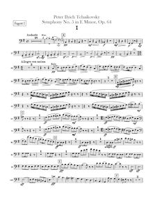 Partition basson 1, 2, Symphony No.5, E minor, Tchaikovsky, Pyotr