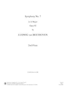 Partition flûte 2, Symphony No.7, A major, Beethoven, Ludwig van