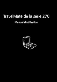 Notice Ordinateur portable Acer  TravelMate 27X