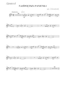 Partition clarinette 1 (B♭), Kolęda: Najświętsza Panienka, Kowalewski, Jakub