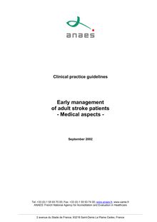Prise en charge initiale des patients adultes atteints d’accident vasculaire cérébral - aspects médicaux - Stroke early management - Médical aspects - Guidelines 2002