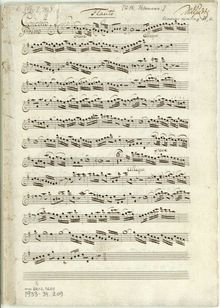 Partition flûte, Quadri a violon, Flauto traverso, viole de gambe di gambe o violoncelle et Fondamento par Georg Philipp Telemann