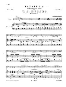 Partition de piano, violon Sonata, F major, Mozart, Wolfgang Amadeus