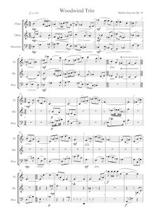 Partition Playing score, Trio pour flûte, hautbois et basson, Grayson, Martin
