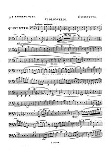 Partition violoncelle, Piano quintette No.2, Deuxième Quintette pour Piano, Violon, Alto, Violoncelle et Contrebasse