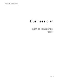 Exemple de business plan - 