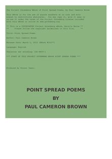 Point Spread Poems