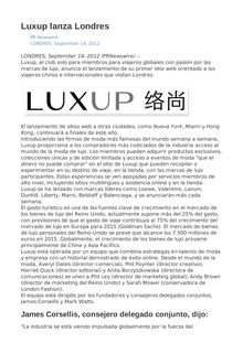 Luxup lanza Londres
