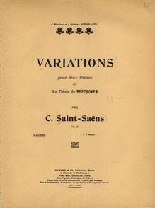 Partition couverture couleur, Variations on a Theme of Beethoven, Op. 35 par Camille Saint-Saëns