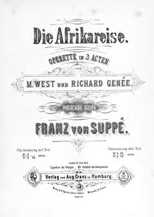 Partition complète, Die Afrikareise, Operette in drei Acten, Suppé, Franz von