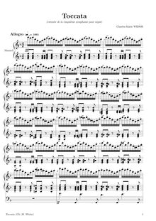 Partition , Toccata, orgue Symphony No.5, Symphonie V, F minor, Widor, Charles-Marie par Charles-Marie Widor