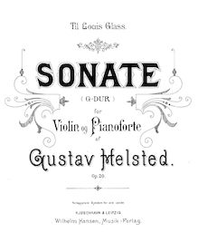 Partition complète et , partie, violon Sonata, Op.20, Helsted, Gustav