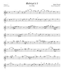 Partition Tenor1 viole de gambe, octave aigu clef, Cor Mio, Ward, John
