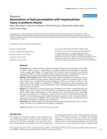 Association of lipid peroxidation with hepatocellular injury in preterm infants