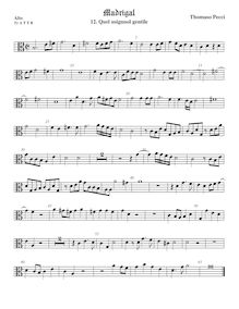 Partition ténor viole de gambe 1, alto clef, Madrigali a 5 voci, Libro 2 par  Tommaso Pecci