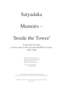 Satyadaka Memoirs  'Inside the Tower'