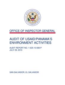 Audit of USAID Panama’s Environment Activities