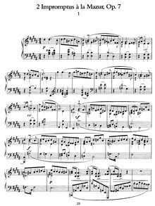 Partition complète, 2 Impromptus à la Mazur, Op.7, Scriabin, Aleksandr