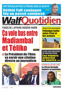 Walf Quotidien n°8703 - du lundi 29 mars 2021