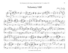 Partition Voluntary VIII (A minor), Bénévoles, Stanley, John