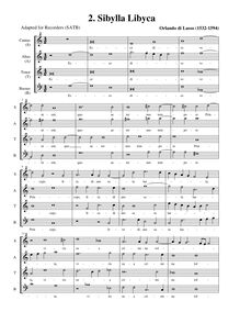 Partition , Sibylla Lybica (SATB enregistrements, alto notation), Prophetiae Sibyllarum