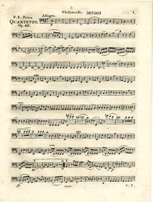 Partition violoncelle, quatuor No.4 pour flûte et cordes, Op.42