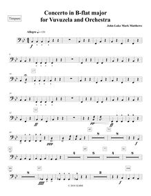 Partition timbales, Vuvuzela Concerto, Bb major, Matthews, John-Luke Mark