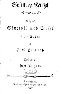 Partition Complete Book, Selim og Mirza, Zinck, Hartenack Otto Conrad