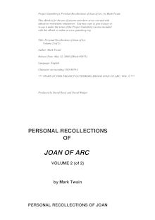 Personal Recollections of Joan of Arc — Volume 2