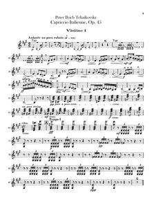 Partition violons I, italien Capriccio, Op.45, Итальяанское каприччио (Italyanskoe kaprichchio), Capriccio Italien