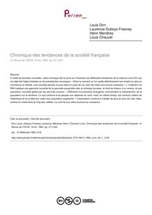Chronique des tendances de la société française - article ; n°1 ; vol.44, pg 211-230