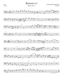 Partition viole de basse, Fantasia pour 3 violes de gambe, Coperario, John par John Coperario