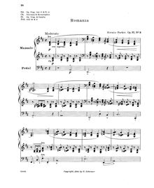 Partition No.3: Romanza, 4 Compositions pour orgue, Parker, Horatio