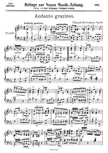 Partition complète, Andante grazioso, Op.65, Kretschmer, Edmund