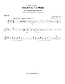 Partition violons II, Symphony No.38  Children s Lullabies , E major par Michel Rondeau