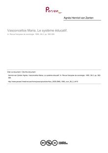 Vasconcellos Maria, Le système éducatif.  ; n°2 ; vol.36, pg 382-384