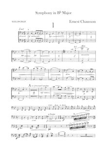 Partition violoncelles, Symphony en B-flat major, Chausson, Ernest