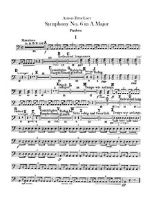 Partition timbales, Symphony No.6 en A major, A major, Bruckner, Anton