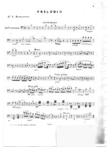 Partition Contrabasses, Preludio per Tre Violini, viole de gambe, violoncelle e Basso