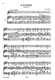 Partition No. 5: en der Fremde, 6 chansons, 6 Gesänge, Brahms, Johannes