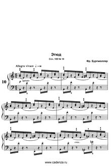 Partition No.10, 12 Etudes, Op.105, Burgmüller, Friedrich