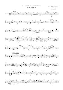 Partition Fantasia No.1, 12 fantaisies pour violon without basse, TWV 40:14-25 par Georg Philipp Telemann