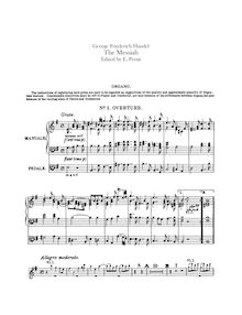 Partition orgue, Messiah, Handel, George Frideric