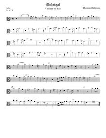 Partition ténor viole de gambe 1 (alto clef), pour First Set of anglais Madrigales to 3, 4, 5 et 6 voix par Thomas Bateson