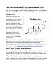 Testosterone Training: Supplements Meet Habit
