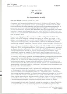 Espagnol LV1 2007 Admission en deuxième année IEP Paris - Sciences Po Paris