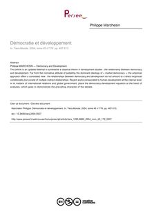 Démocratie et développement - article ; n°179 ; vol.45, pg 487-513